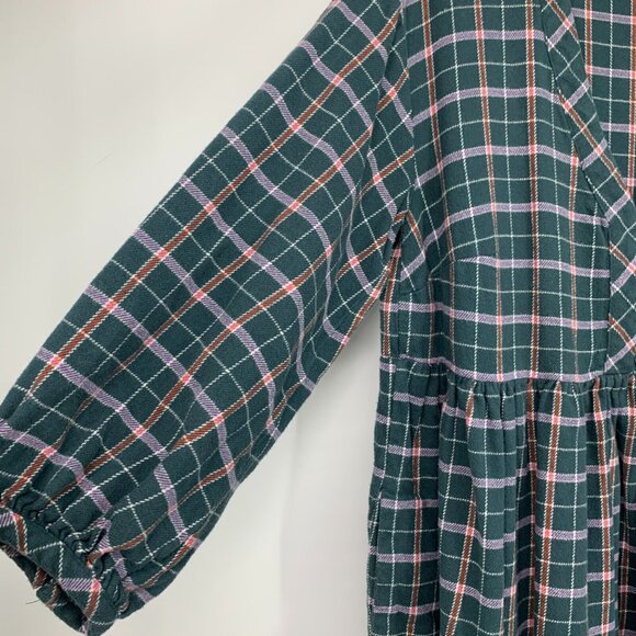 Madewell Dress Colette Flannel Plaid Mini V Neck Button Down - Picture 7 of 12